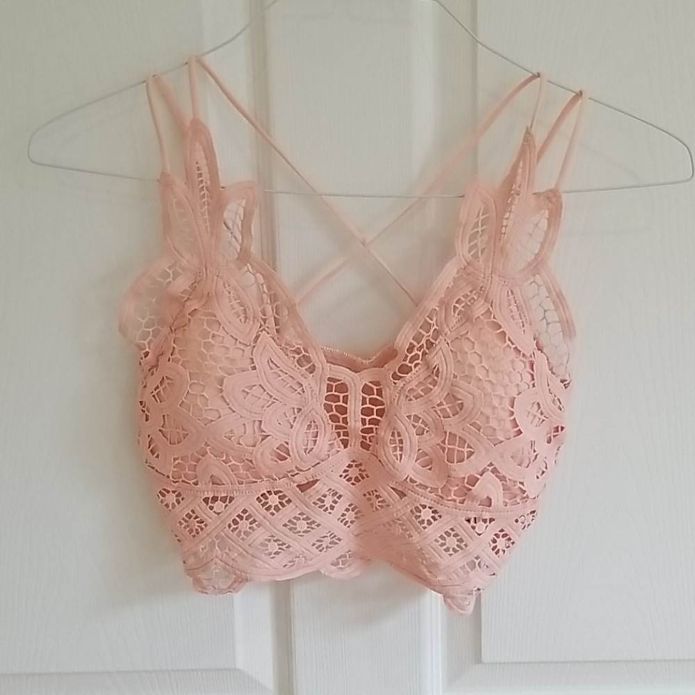 Light Pink/peach colored lace bralette